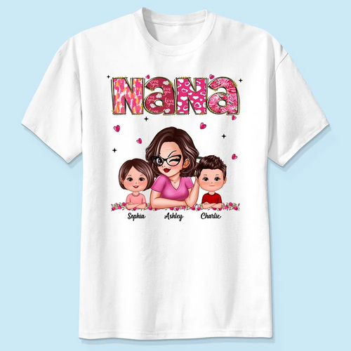Grandma And Grandkids Personalized Shirt, Gift For Grandma