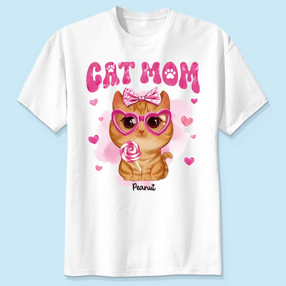 Valentine's Day Watercolor Cute Cats - Personalized Shirt