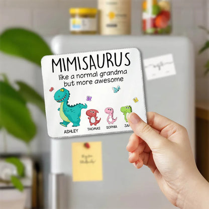 Grandmasaurus And Kids Cute Dinosaur Personalized Acrylic Fridge Magnet