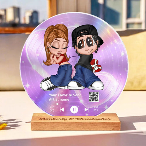 Y2K Couple Custom Vinyl Record, Favorite Song QR Code Acrylic Plaque, Valentine's Day, Anniversary, Birthday Gift for her, Gift for him