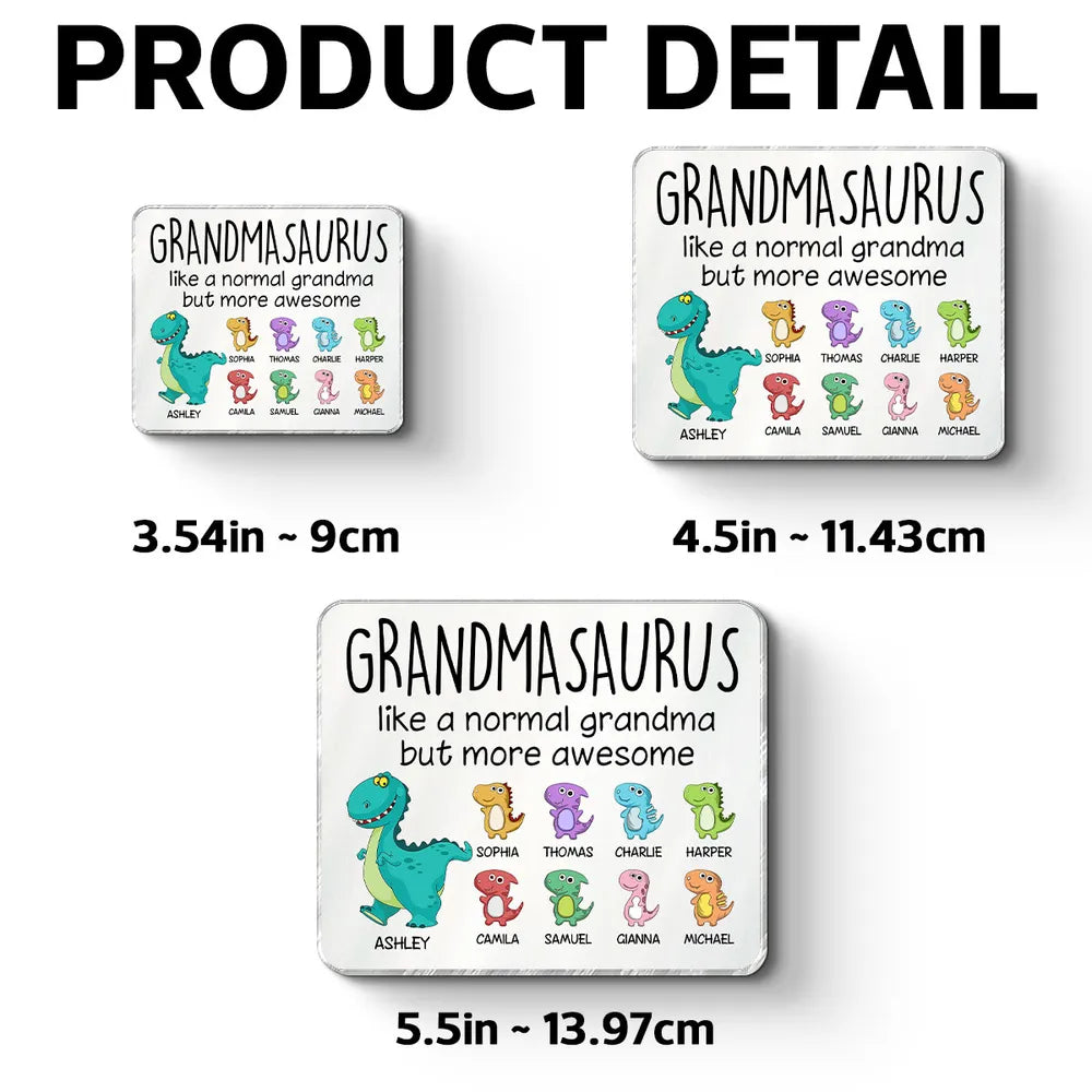 Grandmasaurus And Kids Cute Dinosaur Personalized Acrylic Fridge Magnet