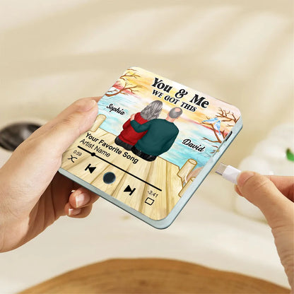 Couple Sitting Together Personalized Music Fridge Magnet, Heartfelt 2025 Valentine's Day Gift For Couple, For Him, For Her, Boyfriend, Girlfriend, Husband, Wife