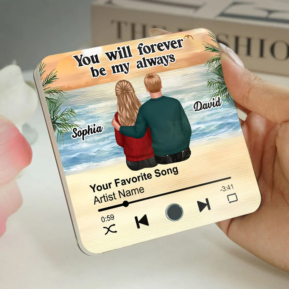 Couple Sitting Together Personalized Music Fridge Magnet, Heartfelt 2025 Valentine's Day Gift For Couple, For Him, For Her, Boyfriend, Girlfriend, Husband, Wife