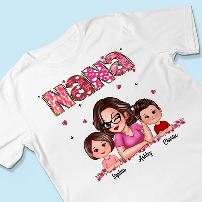 Grandma And Grandkids Personalized Shirt, Gift For Grandma
