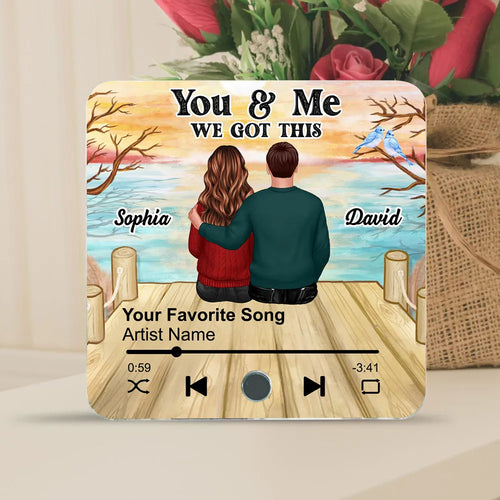 Couple Sitting Together Personalized Music Fridge Magnet, Heartfelt 2025 Valentine's Day Gift For Couple, For Him, For Her, Boyfriend, Girlfriend, Husband, Wife