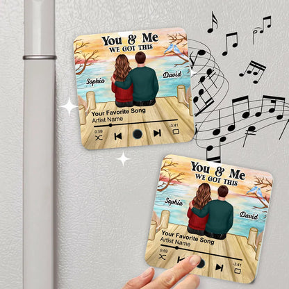 Couple Sitting Together Personalized Music Fridge Magnet, Heartfelt 2025 Valentine's Day Gift For Couple, For Him, For Her, Boyfriend, Girlfriend, Husband, Wife