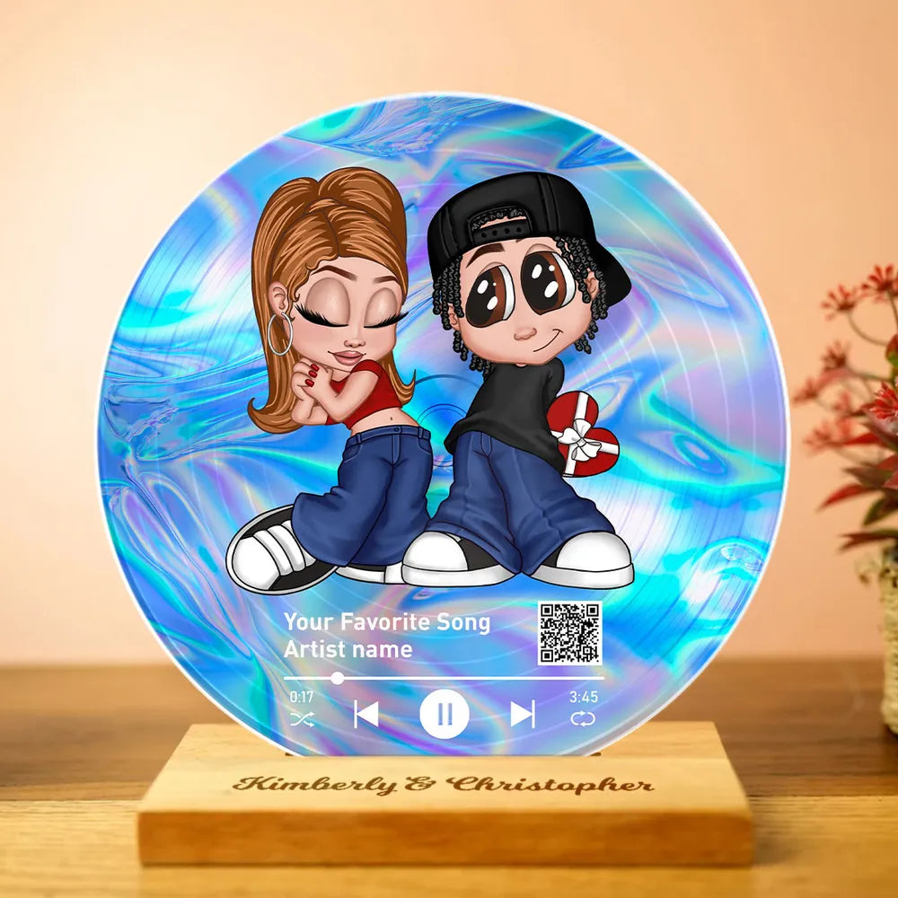Y2K Couple Custom Vinyl Record, Favorite Song QR Code Acrylic Plaque, Valentine's Day, Anniversary, Birthday Gift for her, Gift for him