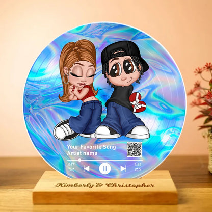 Y2K Couple Custom Vinyl Record, Favorite Song QR Code Acrylic Plaque, Valentine's Day, Anniversary, Birthday Gift for her, Gift for him
