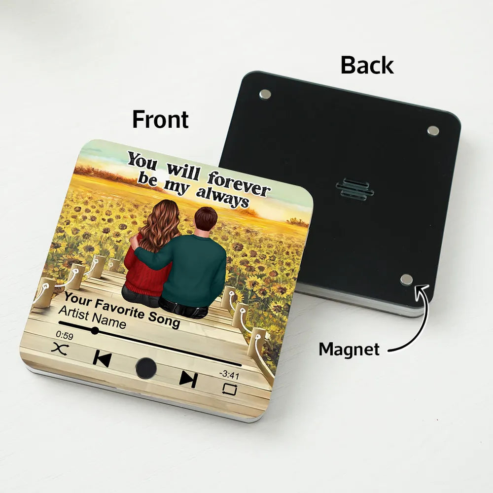 Couple Sitting Together Personalized Music Fridge Magnet, Heartfelt 2025 Valentine's Day Gift For Couple, For Him, For Her, Boyfriend, Girlfriend, Husband, Wife