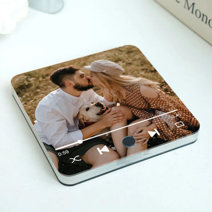 Couple Custom Photo Personalized Bluetooth Music Fridge Magnet, Valentine's Day Gift For Couple