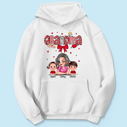 Grandma And Grandkids Personalized Shirt, Gift For Grandma