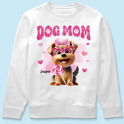 Valentine's Day Funny Cartoon Dogs Dog Mom Personalized Shirt, Valentine's Day Gift For Dog Lovers, Dog Moms