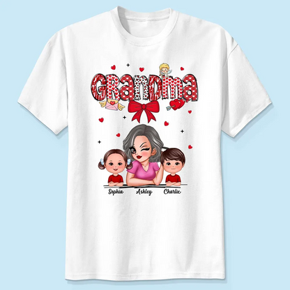 Grandma And Grandkids Personalized Shirt, Gift For Grandma