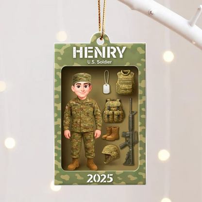 Military Action Figure - Personalized Acrylic Ornament