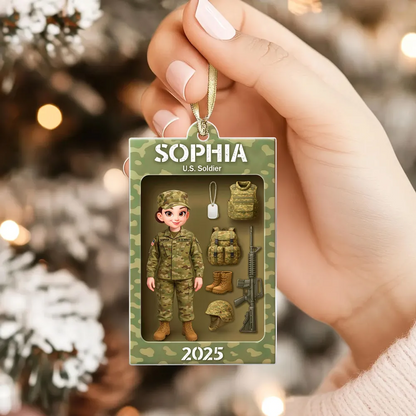 Military Action Figure - Personalized Acrylic Ornament