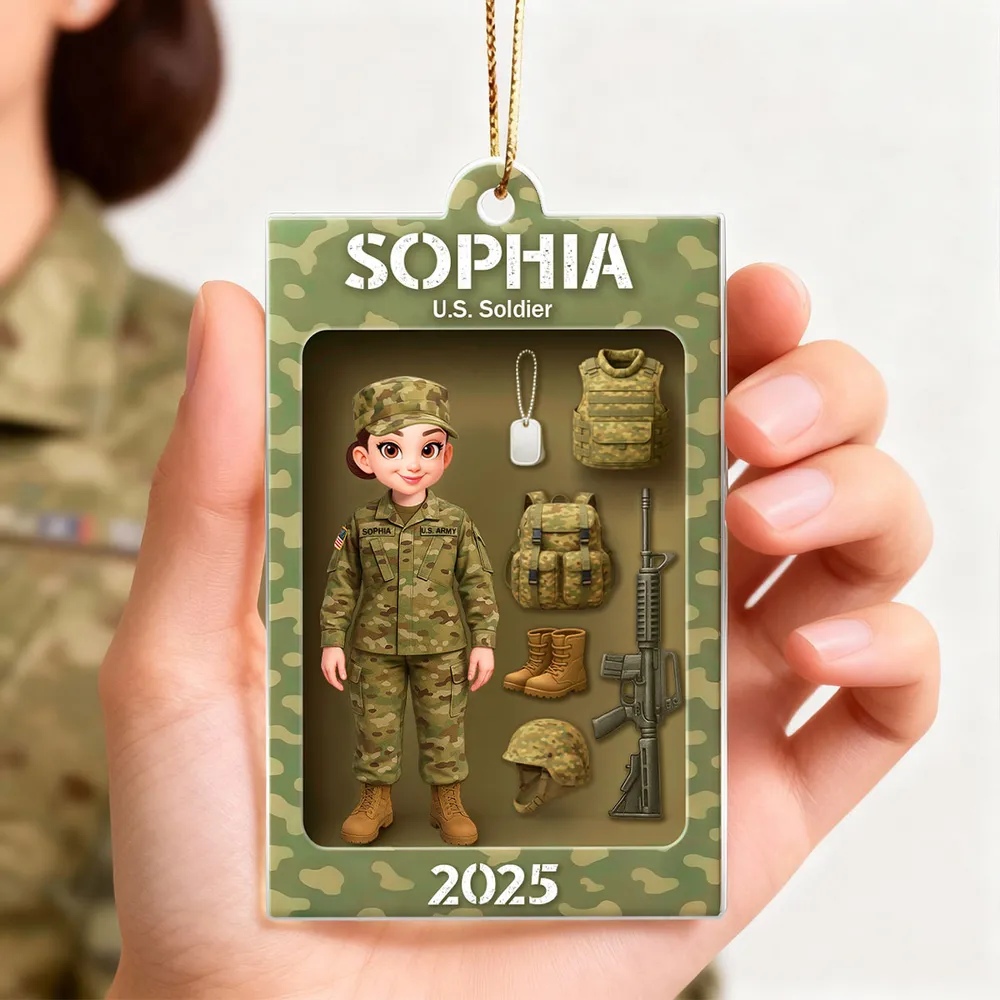 Military Action Figure - Personalized Acrylic Ornament