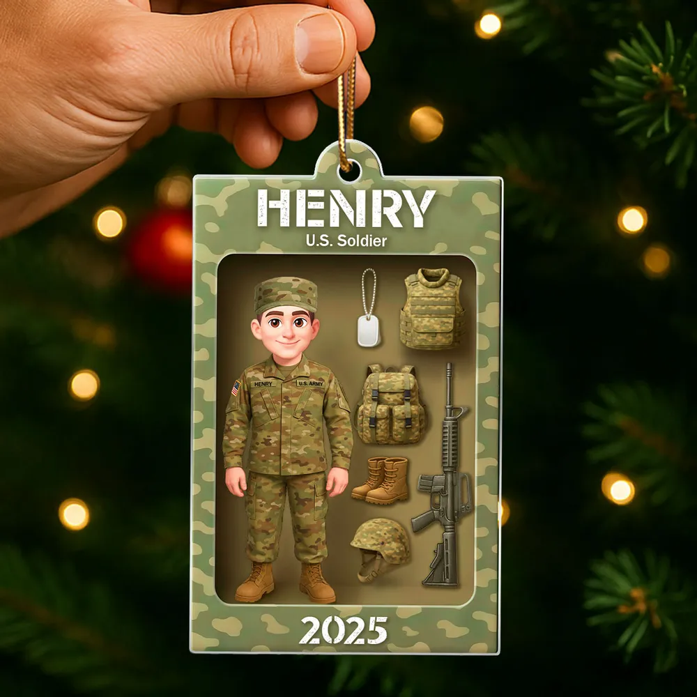 Military Action Figure - Personalized Acrylic Ornament
