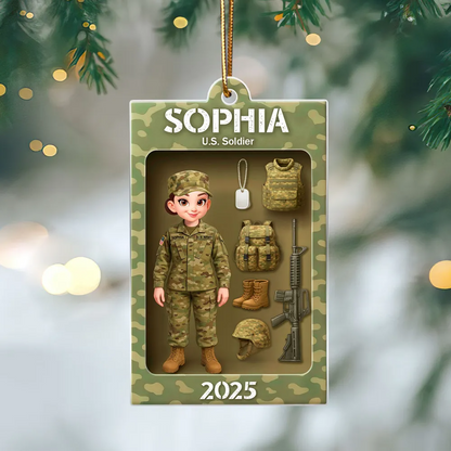 Military Action Figure - Personalized Acrylic Ornament