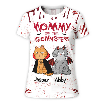 Halloween Mommy Daddy Of The Monsters Cats Personalized Shirt, Spooky Halloween Costume For Cat Lovers, Cat Mom, Cat Dad