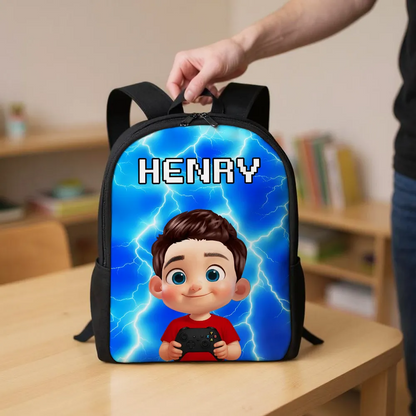 Boys Gamer Personalized Backpack for School