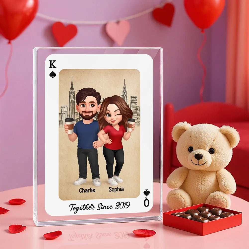 King and Queen Couple Personalized Acrylic Block, Anniversary Gift for him for her