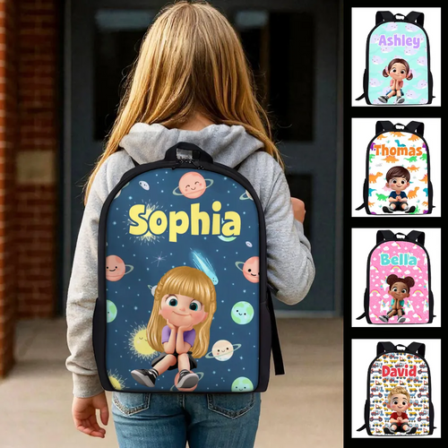 Rainbow Dinosaur Unicorn Personalized Kid Backpack, Back to School Backpack for Boys, Girls, 12 Different Designs