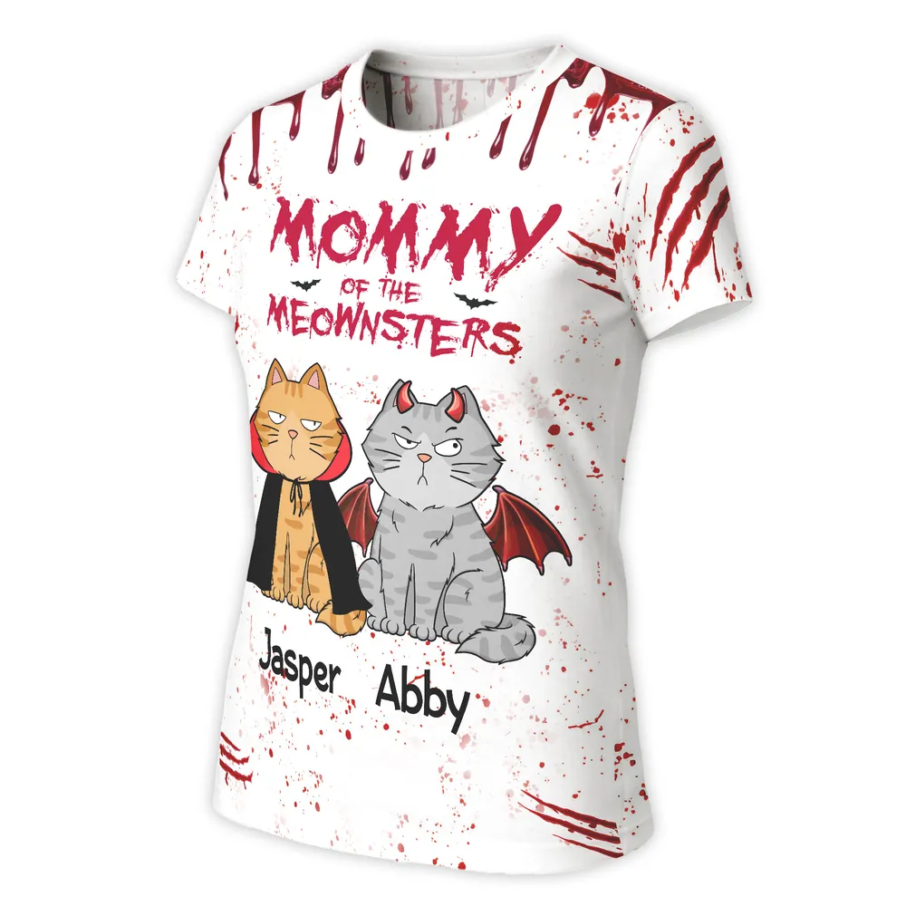 Halloween Mommy Daddy Of The Monsters Cats Personalized Shirt, Spooky Halloween Costume For Cat Lovers, Cat Mom, Cat Dad