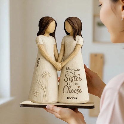 You Are The Sister I Got To Choose 3D Effect Personalized Standing Flat Wooden Plaque, Birthday Gift Friendship Gift for Besties, Best Friends