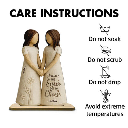 You Are The Sister I Got To Choose 3D Effect Personalized Standing Flat Wooden Plaque, Birthday Gift Friendship Gift for Besties, Best Friends