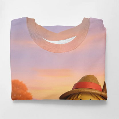 Fall Scarecrow Grandma with Pumpkins Grandkids Names 3D Effect Personalized Sweatshirt