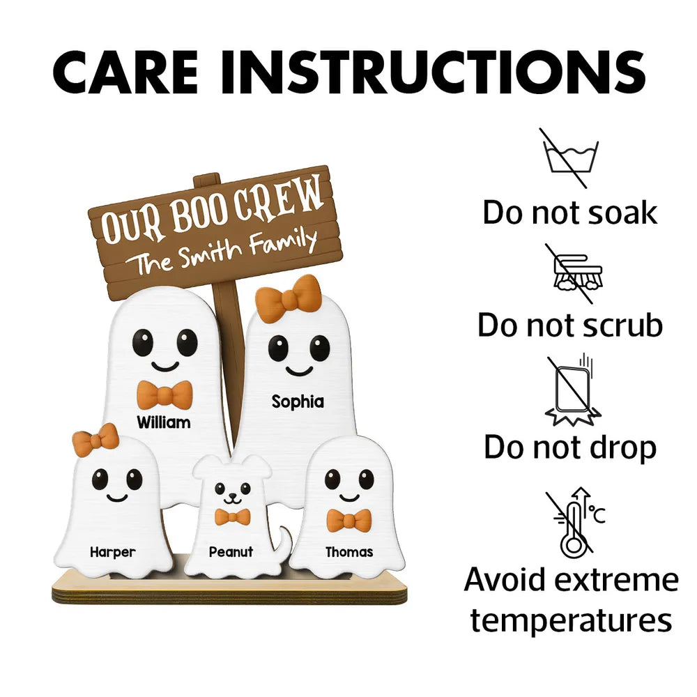 Halloween Boo Family Personalized 2-Layer Standing Wooden Plaque