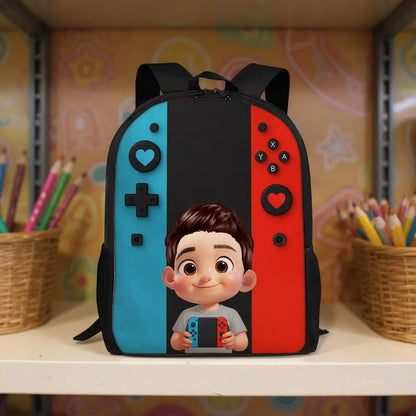 Personalized Gamer Backpack for Boys Girls, Back to School Backpack for Kids (Kid's Name is Optional)
