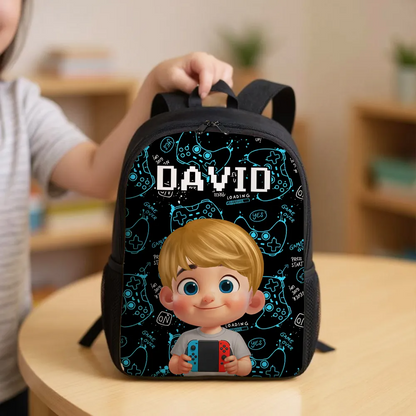 Boys Gamer Personalized Backpack for School