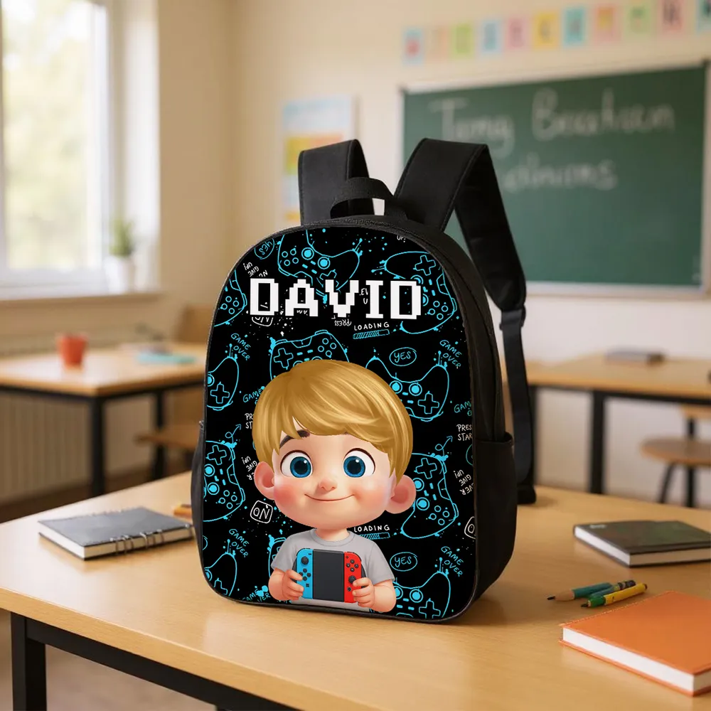 Boys Gamer Personalized Backpack for School