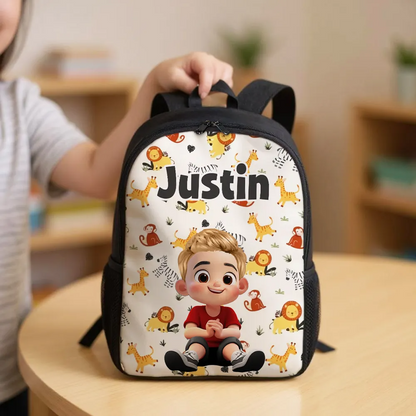 Rainbow Dinosaur Unicorn Personalized Kid Backpack, Back to School Backpack for Boys, Girls, 12 Different Designs