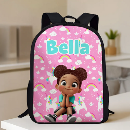 Rainbow Dinosaur Unicorn Personalized Kid Backpack, Back to School Backpack for Boys, Girls, 12 Different Designs