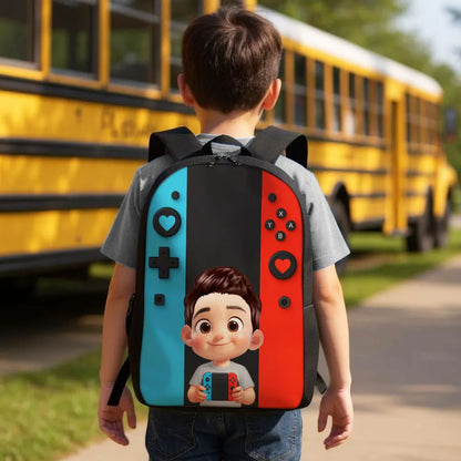 Personalized Gamer Backpack for Boys Girls, Back to School Backpack for Kids (Kid's Name is Optional)