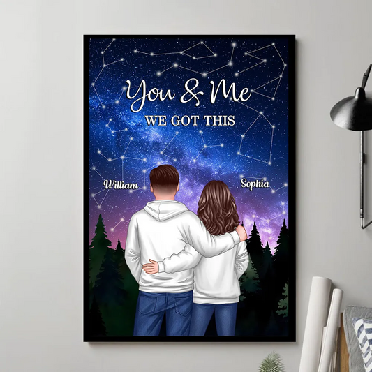 Under The Stars Couple Personalized Poster, Personalized Gift For Couples On Valentine's Day, Anniversary Special Occasion