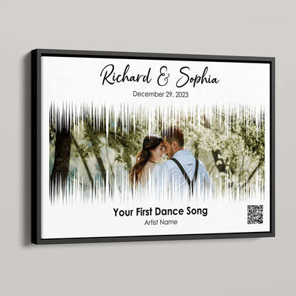 Couple First Dance Song QR Code Wedding Anniversary Gift Photo Inserted Personalized Poster