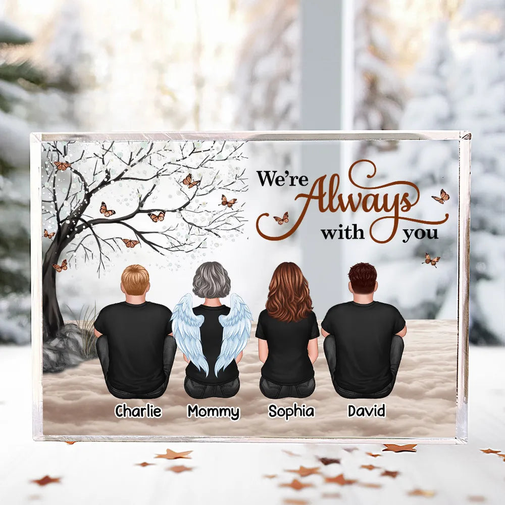 Always With You Sky Family Members, Memorial Personalized Acrylic Block Plaque, Sympathy Gift