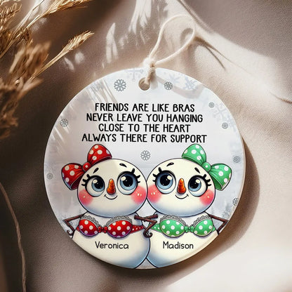 Personalized Snowman Friendship Christmas Ornaments, Funny Gifts Christmas Ornaments for Besties 2024