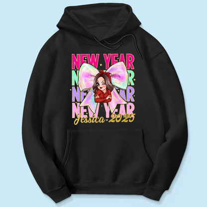 New year Coquette 2025, Happy New Year 2025 Retro Personalized Shirt, 12 New Chapters