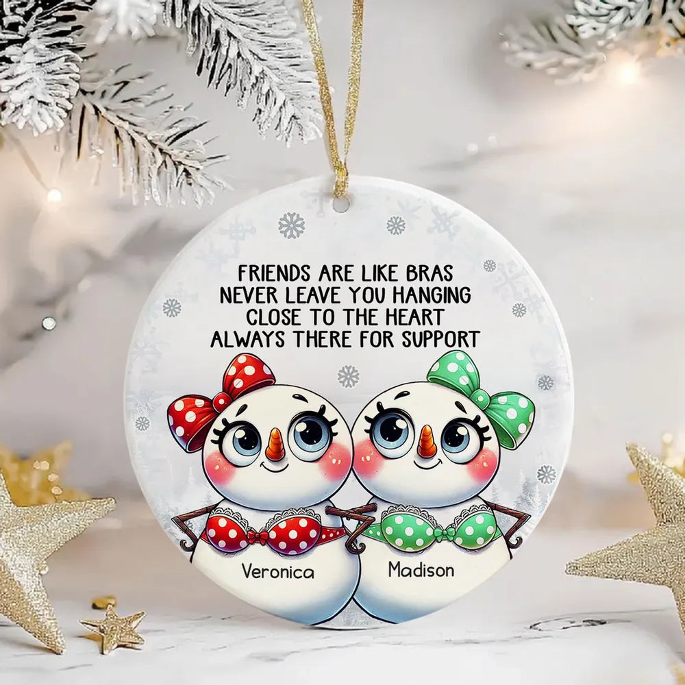 Personalized Snowman Friendship Christmas Ornaments, Funny Gifts Christmas Ornaments for Besties 2024