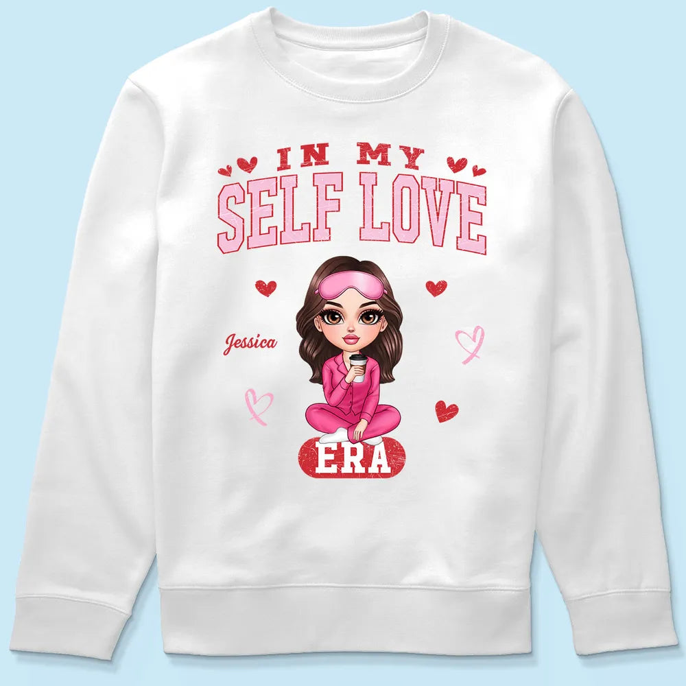 In My Self Love Era Valentine's Personalized Sweater, Personalized Valentine Anti-Valentine Sweater