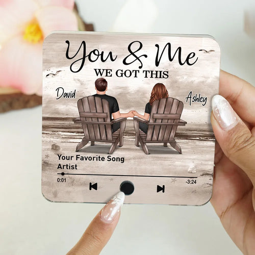Retro Couple You & Me We Got This Personalized Music Fridge Magnet, Heartfelt Gift For Couple, For Him, For Her, Boyfriend, Girlfriend, Husband, Wife