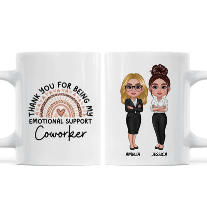 Thank You For Being My Emotional Support Coworker Gift For Colleagues Personalized Mug