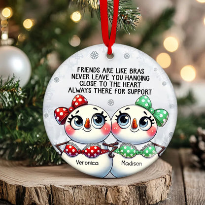 Personalized Snowman Friendship Christmas Ornaments, Funny Gifts Christmas Ornaments for Besties 2024