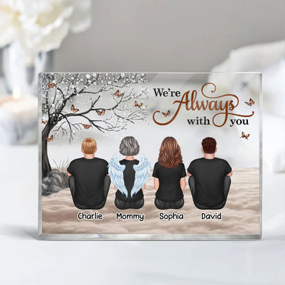 Always With You Sky Family Members, Memorial Personalized Acrylic Block Plaque, Sympathy Gift