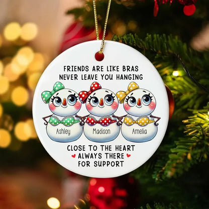 Personalized Snowman Friendship Christmas Ornaments 2024, Funny Gifts Christmas Ornaments for Besties