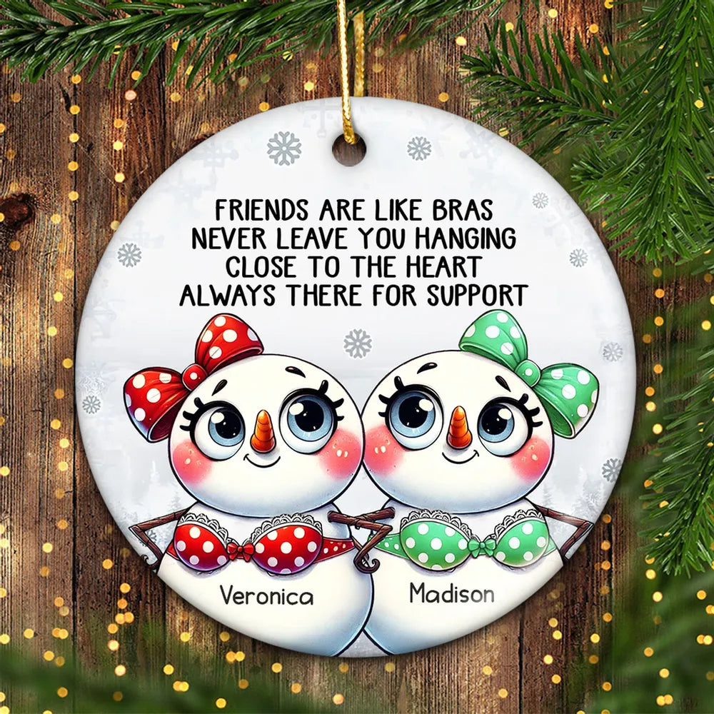 Personalized Snowman Friendship Christmas Ornaments, Funny Gifts Christmas Ornaments for Besties 2024